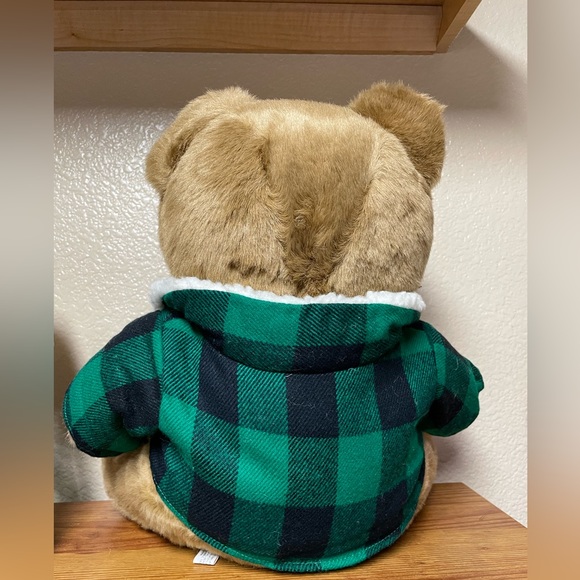 Belkie 1994 Bear in Green Plaid Fleece Jacket 14” - Picture 4 of 4